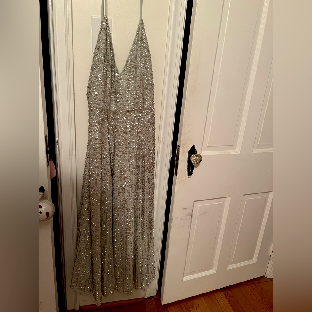 Asos Edition Embellished Cami Midi Dress In Sage Green